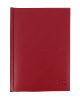 Oxford, Agenda 2022 Día Página A5, Tapa Extradura Cosida, Castellano, Color Rojo