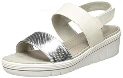 Marco Tozzi 2-2-28515-24, Sandalia con Pulsera Mujer, Blanco (White Comb 197), 40 EU