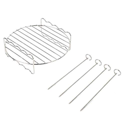 Changor Parrilla para Barbacoa, Conveniente Acero Inoxidable Compatible con freidora de 18 cm Acero Inoxidable (Plateado) precio
