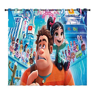 Bfrdollf Cortinas opacas con ojales para dormitorio, diseño de princesas Disney (9,100 x 140 cm (ancho x alto)