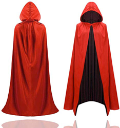Capa de disfraz de Halloween - rojo y negro - capa con capucha para niños y adultos - mujeres y hombres en oferta