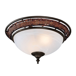 Hunter Wicker Bowl lámpara adosada para ventilador en oferta