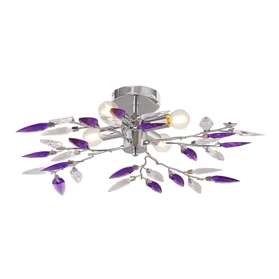 Lindby Nursah plafón, 4 luces, violeta