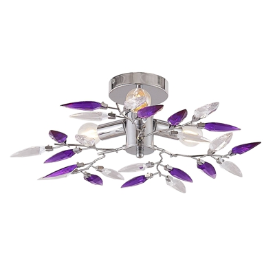 Lindby Nursah plafón, 3 luces, violeta