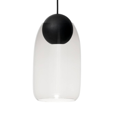 Mater Liuku Ball colgar madera negro vidrio claro