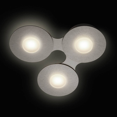 GROSSMANN Disc plafón LED, gris plata, 3 luces