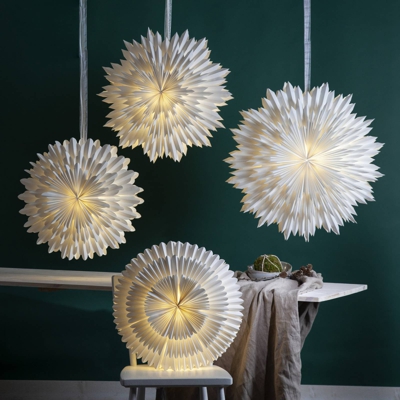 Estrella decorativa Ice papel sin casquillo blanco
