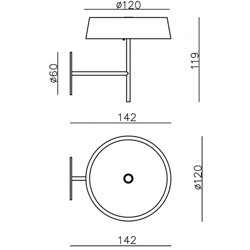 Aplique LED Miram con batería, atenuable, gris características