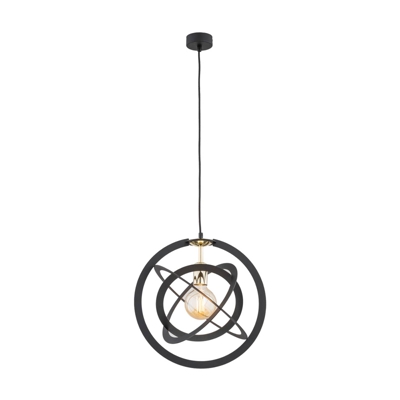 Lámpara colgante Kristi, 39x34cm, negro/oro