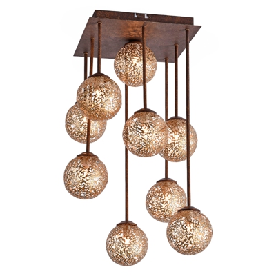 Plafón Greta cuadrado, 9 luces