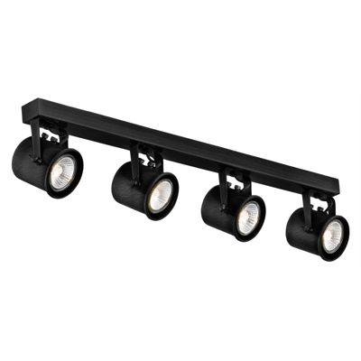 Foco de techo Canico, 4 luces, negro