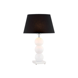 Lámpara de mesa textil Fulda, negro, pie blanco características