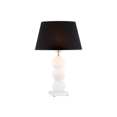 Lámpara de mesa textil Fulda, negro, pie blanco