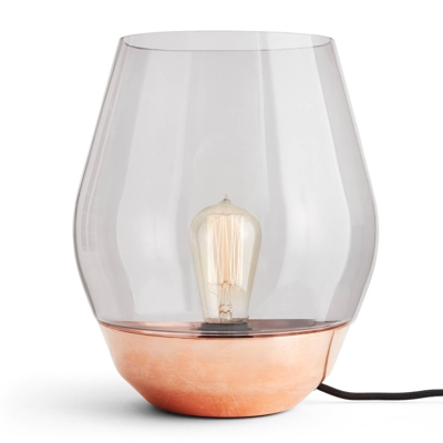 New Works Bowl de mesa cobre crudo/vidrio humo