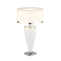Lámpara de mesa Lund, blanco/opal, altura 70 cm en oferta