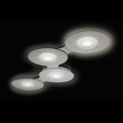GROSSMANN Disc plafón LED, gris plata, 4 luces
