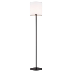 Lámpara de pie textil Harris, negra, blanca en oferta