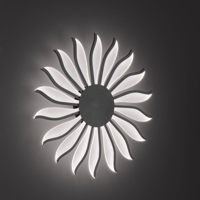 Aplique LED Dela-Suna 18 luces negro, atenuable