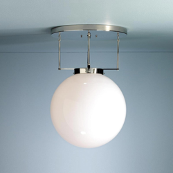 Lámpara techo Brandt, estilo Bauhaus níquel 30 cm características