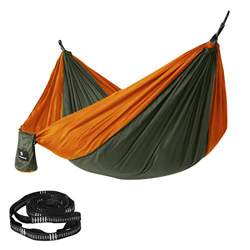 SONGMICS Hamaca de Camping, 275 x 140 cm, 300 kg Capacidad de Carga, Probado por el TÜV, con Correas Multi-Lazos y Mosquetones, Ligera, Secado Rápido, características