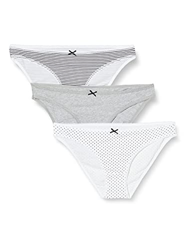 Marca Amazon - Iris & Lilly Braguita Mujer, Pack de 3, Multicolor (Grey Melange Bc), L, Label: L características