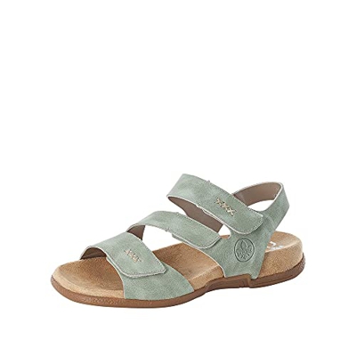 Rieker V0072, Sandalia Mujer, Verde 52, 38 EU
