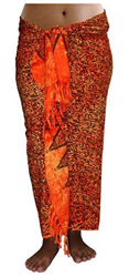 Sarong Sar20 - Toalla de playa, pareo, falda, color naranja y marrón características