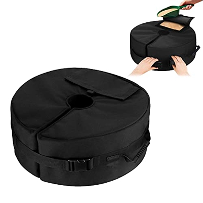 Jinlaili Bolsa de Peso Redonda Desmontable, Bolsa Arena Peso de Sombrilla, Patio Bolsa para Peso, Base de Sombrilla Impermeable, Base de Soporte Apert