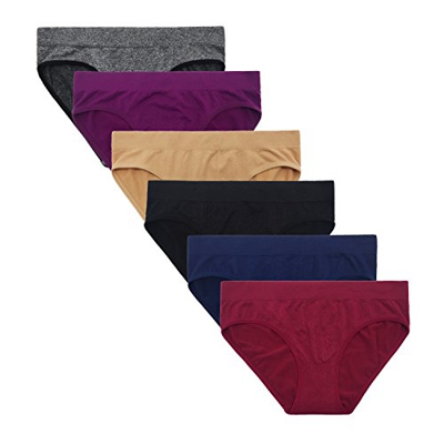 SHEKINI Braguita Bikini Invisible sin Costura de Talla Baja para Mujer Pack DE 4/6 (L, A)