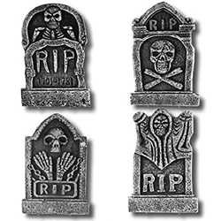 PREXTEX Paquete de 4 Adornos de Halloween de 43,2 cm lápidas Rip de Cementerio de Espuma Ligera Decoraciones de Halloween Rip características