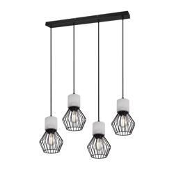 Lindby Tamalin colgante de hormigón, 4 luz características
