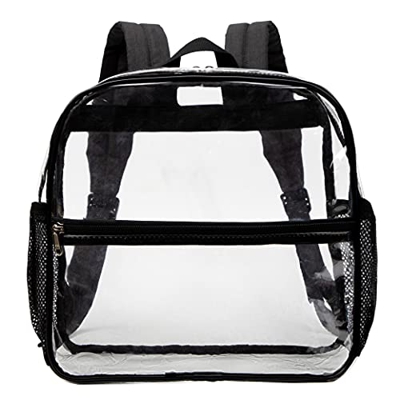 SPEEDEVE Mochila de PVC Transparente Mochila Escolar Impermeables,5088-Negro