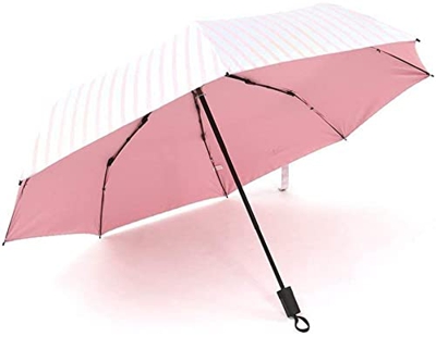 Sombrilla Para Mujer, Sombrilla De Verano Para Exteriores, Sombrilla Uv, Sombrilla Fresca De Moda, Sombrilla De Plástico A Rayas De Color Rosa Prueba 