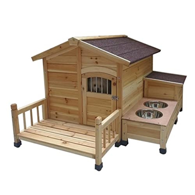 Casetas para perros Casa De Mascotas Al Aire Libre Interior Perrera De Madera Maciza Jaula De Perro De Tamaño Mediano Impermeable Extraíble Y Lavable 