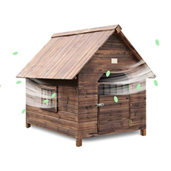 zuyang Casa de perro de madera anticorrosiva de madera carbonizada al aire libre del perro de la casa impermeable de madera sólida de la casa del perr precio
