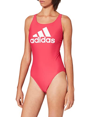 adidas SH3.RO BOS S Swimsuit, Power Pink/White, 40 Women's