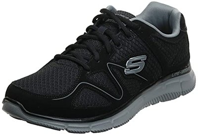 Skechers Satisfaction 58350-Bkgy, Zapatillas Hombre, Black 58350/Bkgy, 42 EU