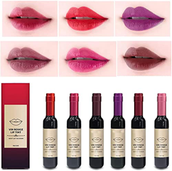 6 Colors/Set Wine Lipstick Matte Long Lasting Waterproof Lip Tint Set, Lady Long Lasting Make Up Gloss Matte Lip Tint Wine Bottle Cover, Waterproof Va precio