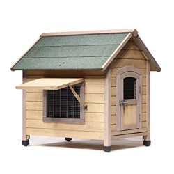 Casa de perro de madera durable al aire libre del perro a prueba de mal tiempo con la puerta conveniente para el perro pequeño y mediano precio