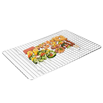 Rejilla de refrigeración, parrilla de acero inoxidable para barbacoa, rejilla rectangular, rejilla de refrigeración, accesorios para hornear con 4 pie