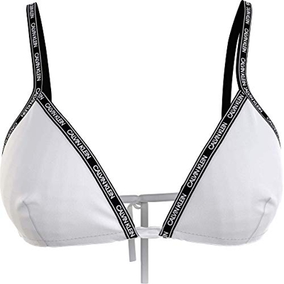 Calvin Klein Triangle-RP Parte Superior de Bikini, Pvh Classic Blanco, S para Mujer