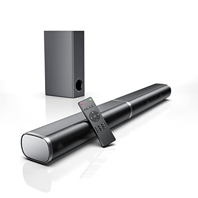 Barra de Sonido 2.1 Canal 190 W con Subwoofer Altavoces Bluetooth 5.0 Barra de Sonido para TV HDMI, Cine en Casa Portátil