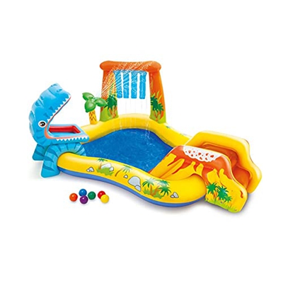 CHICAI Piscina Animal de Dibujos Animados, Diapositiva de Agua Inflable, Fuente Familiar con Diapositiva, Juguetes de Agua de Verano al Aire Libre de 