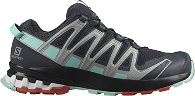 Salomon XA Pro 3D V8 Mujer Zapatos de trail running, Negro (Ebony/Yucca/Mec Orange), 36 2/3 EU