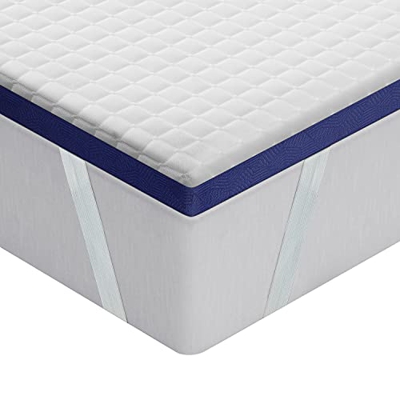 BedStory Topper Viscoelastico 90 x 190 cm con Gel Fresco Infundido, Sobrecolchón Ergonómico con Funda Extraíble y Lavable, Topper Colchón con Espuma d