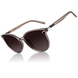 CGID Gafas de Sol Mujer Polarizadas de Gran Tamaño,2021 Tonos de Moda para Mujer,Gafas de Sol Redondas Retro Vintage Marrón en oferta