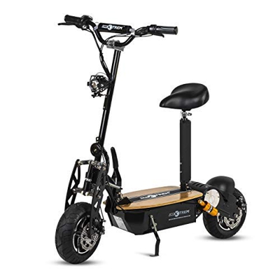 Patinete, Scooter tipo moto Eléctrico dos ruedas, Plegable, Color Negro, Motor 1600W, Velocidad máxima 40km/h, Autonomía 30-40km, Suspensión, Luz LED 