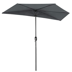 SONGMICS Parasol excéntrico, Sombrilla de balcón con semicírculo Dia. 2,7 m, con manivela, Sombrilla con protección UPF50+, Base no incluida, para ter características