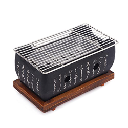 kiter Parrilla de Barbacoa Mini Creativo portátil Barbacoa Parrilla Estilo japonés Una Persona Cocinar Horno Pequeño Horno Carbono Alcohol Hogar Estuf en oferta