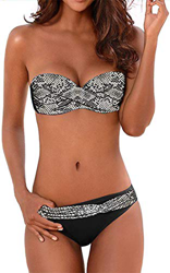 EUDOLAH Bikini Push Up Mujer Chica con Capestro Sets Traje de Baño Retorcido Linda para Piscina Playa c-Serpiente,M en oferta